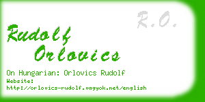 rudolf orlovics business card